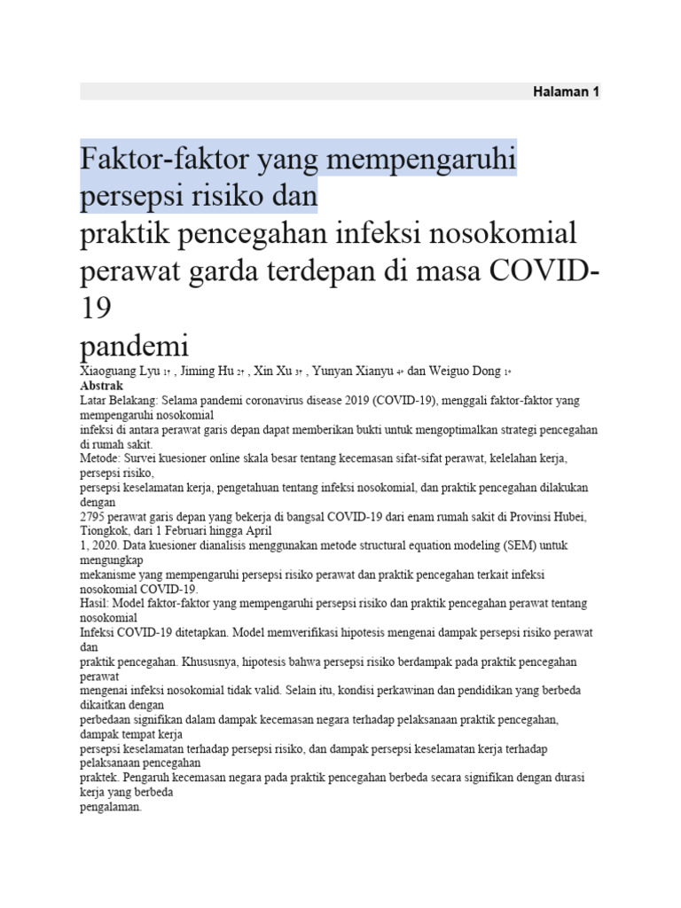 Factor Influencing Risk | PDF