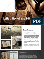 Reliability of The Bible