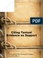 Citing Textual Evidence As Support