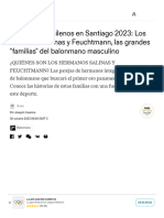 Deportistas Chilenos en Santiago 2023 - Los Hermanos Salinas y Feuchtmann, Las Grandes - Familias - Del Balonmano Masculino