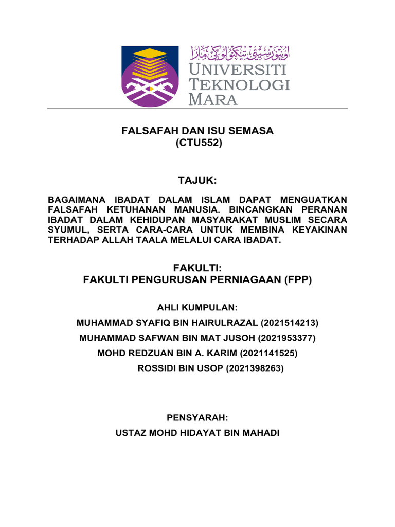 Assigment Falsafah Dan Isu Semasa Pdf