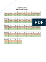 Jadwal Wo Desember 2023