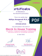 Sertifikat Merck ISO 16140 3-2021 21 April 2022