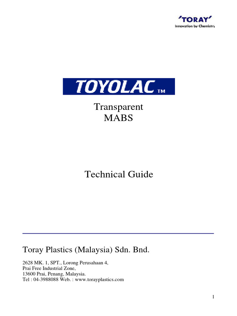 Technical Guide for Toyolac 920 ABS | PDF | Humidity | Applied And ...
