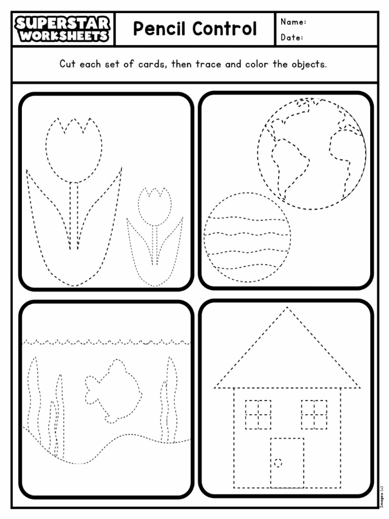 Pencil Control Worksheet Worksheets | PDF