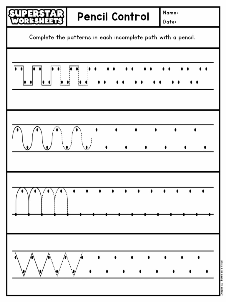Pencil Control Worksheets Incomplete Paths | PDF