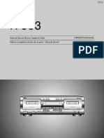 Owner'S Manual Mode D'Emploi Natural Sound Stereo Cassette Deck Platine À Cassette Stéréo de La Série "Natural Sound"