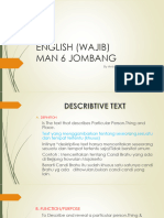 English X (WJB V) Descriptive Text