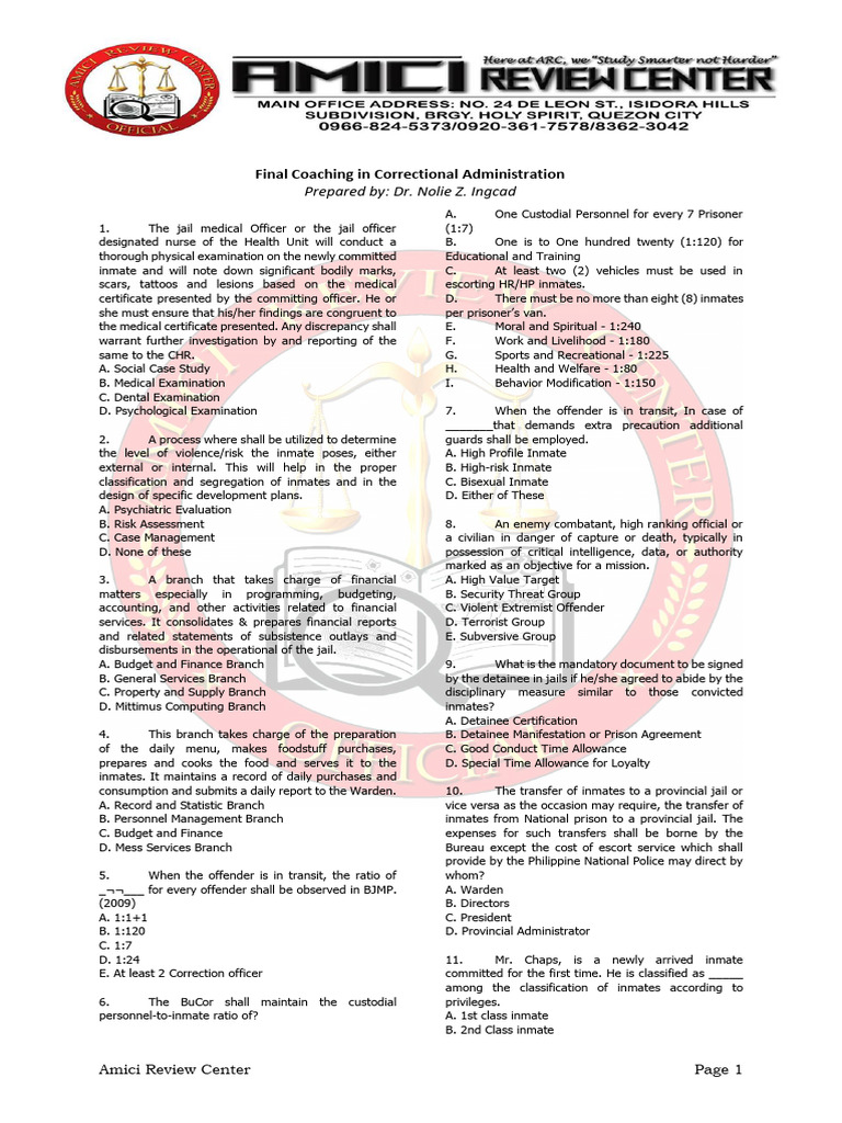 Inmate Classification and Management Guide | PDF | Probation | Prison