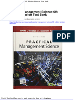 Dwnload full Practical Management Science 6th Edition Winston Test Bank pdf