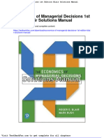 Economics of Managerial Decisions 1st Edition Blair Solutions Manual