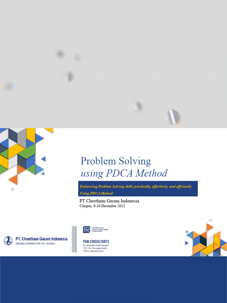 Materi Instruktur Problem Solving Pdca Cheetham Garam Pdf