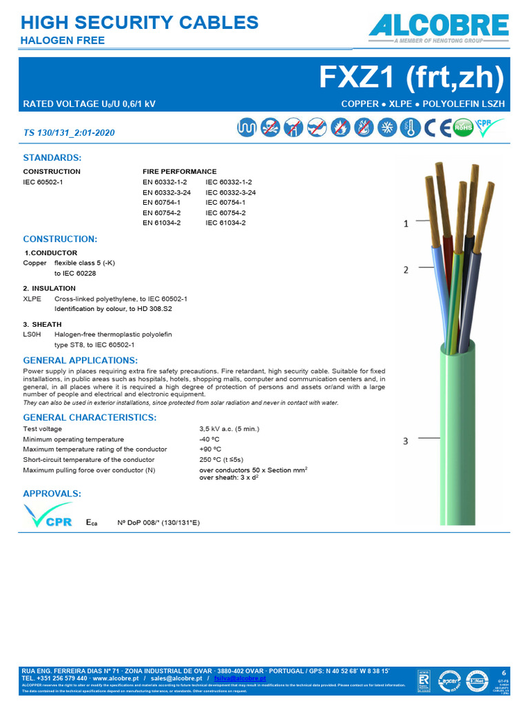 FXZ1 (FRT, ZH) : Halogen Free | PDF | Electrical Conductor | Physical ...