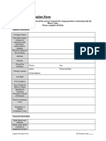 Supplier Information Form (Standard)