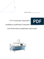 DT12 Automatic Dissolution Tester Installation Qualification, Operation Qualification and Performance Qualification Plan/report