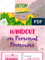 Handout On Personal Pronouns