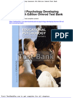 Dwnload Full Educational Psychology Developing Learners 8th Edition Ormrod Test Bank PDF