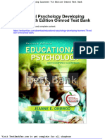 Dwnload Full Educational Psychology Developing Learners 7th Edition Ormrod Test Bank PDF