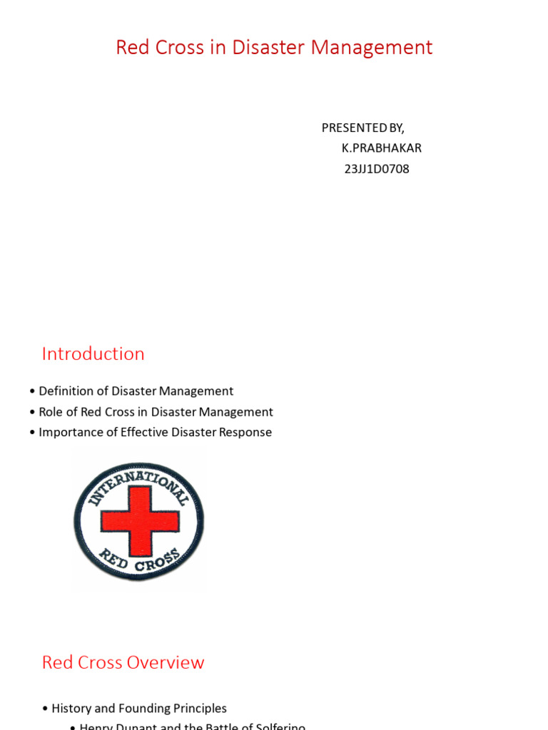 Red Cross in Disaster Management | PDF