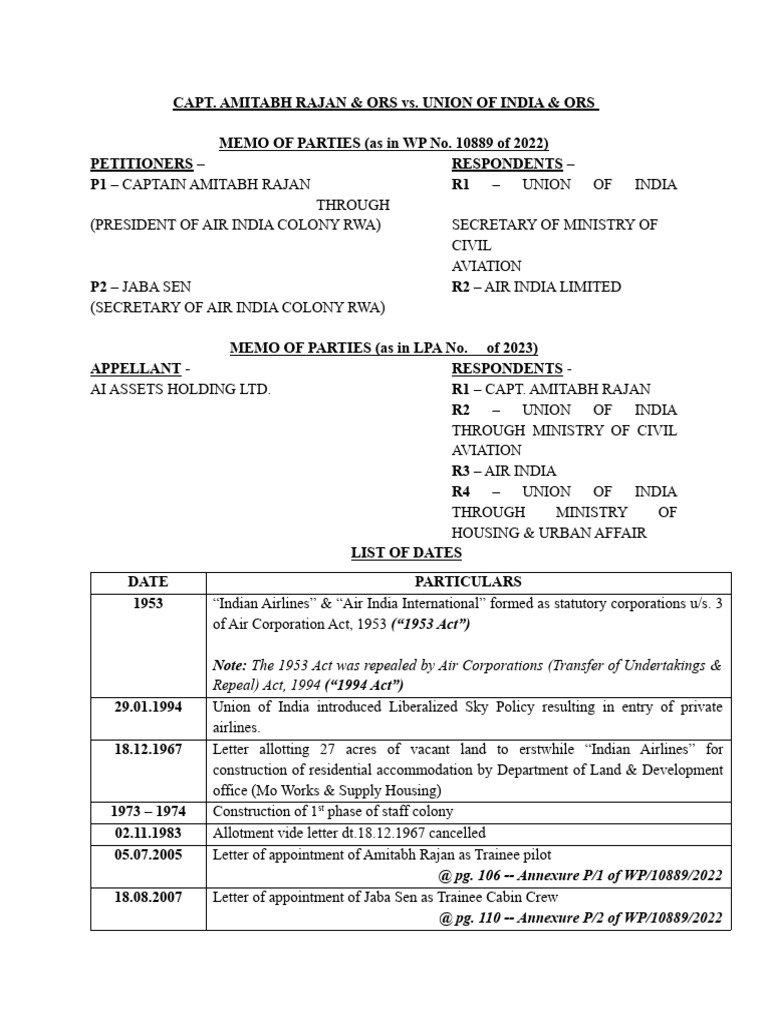 Air India Disinvestment and Eviction Case | PDF | Justice | Crime ...