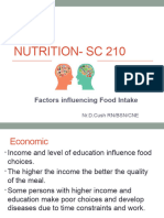 Nutrition - SC 210 Factors Affecting Food Intake