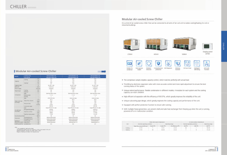 Air Cooled Screw Chiller R22 | PDF