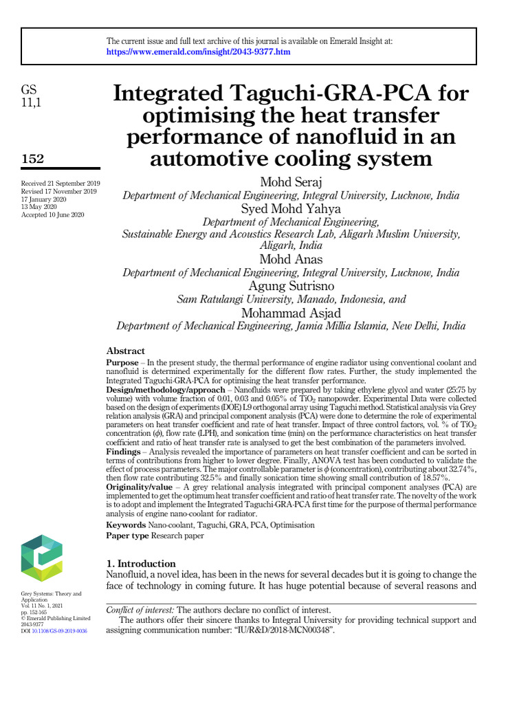 Optimizing Nanofluid Heat Transfer in Radiators | PDF | Principal ...