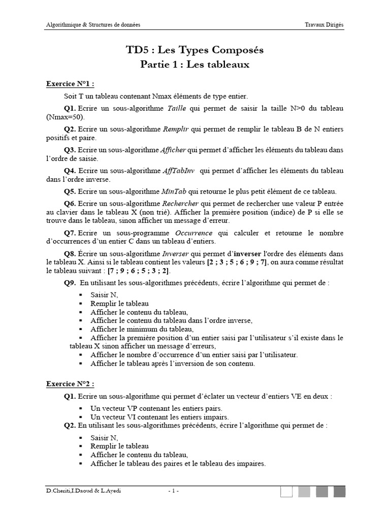 Algorithmes pour Tableaux en Python | PDF | Mathématiques ...