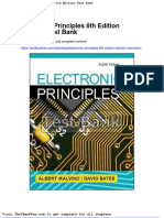Dwnload Full Electronic Principles 8th Edition Malvino Test Bank PDF