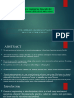 Chemical Engineering Principles For Intensification of Domestic Operations