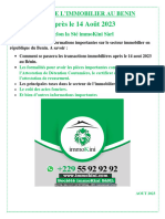 Guide de L'immobilier Au Benin Apres Le 14 Août 2023 Ste Immokini Sarl