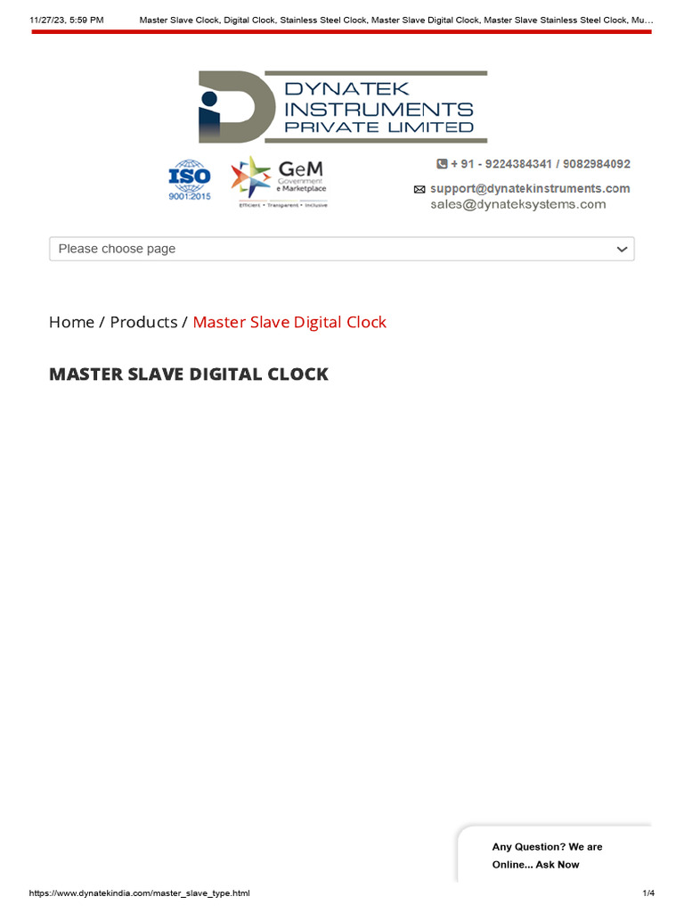 Master Slave Digital Clock Solutions | PDF | Clock | Global Positioning ...
