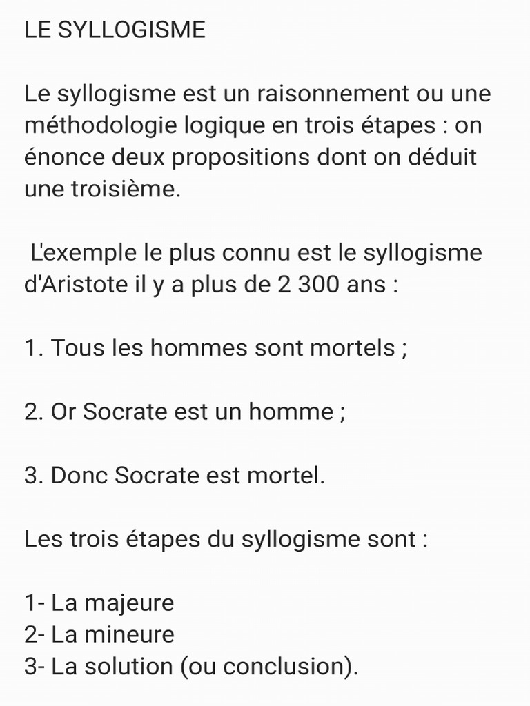 Le Syllogisme Du Cas Pratique en Droit PDF — free download