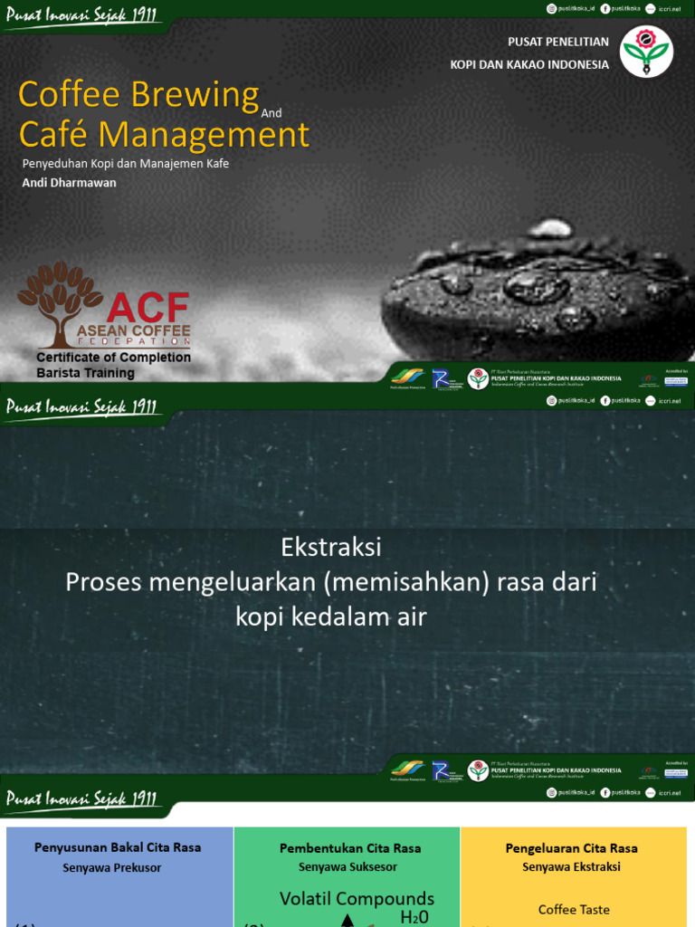 Coffee Brewing & Cafe Management | PDF - Cafe Operations Management For Skilled Baristas