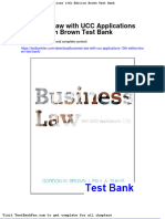 Dwnload full Business Law With Ucc Applications 13th Edition Brown Test Bank pdf