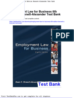 Dwnload Full Employment Law For Business 8th Edition Bennett Alexander Test Bank PDF