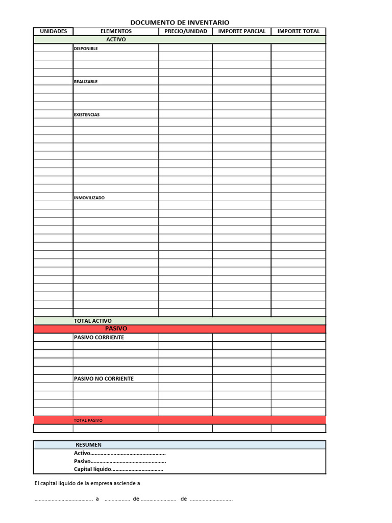 Plantilla Inventario | PDF