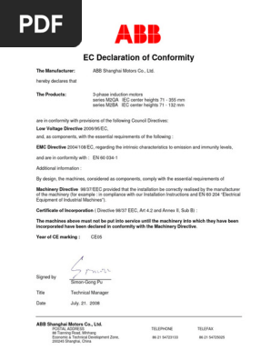 Declaration of Conformity
