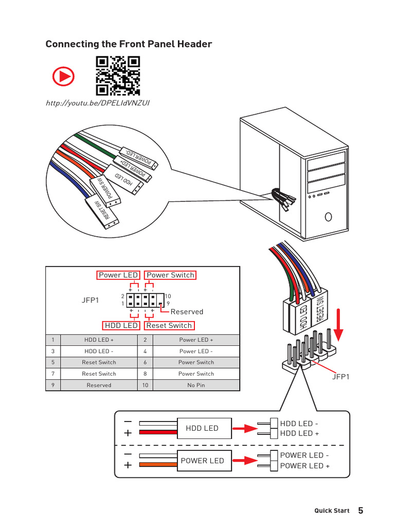 Connecting The Front Panel Header | PDF