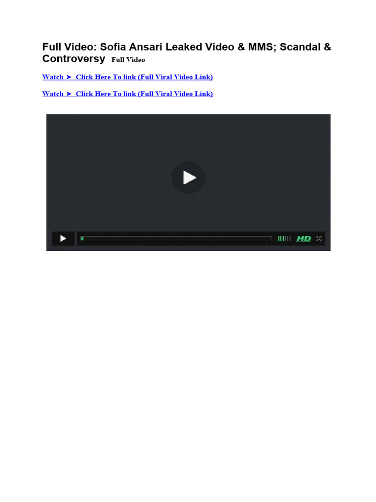 Sofia Ansari MMS Leak and Scandal PDF