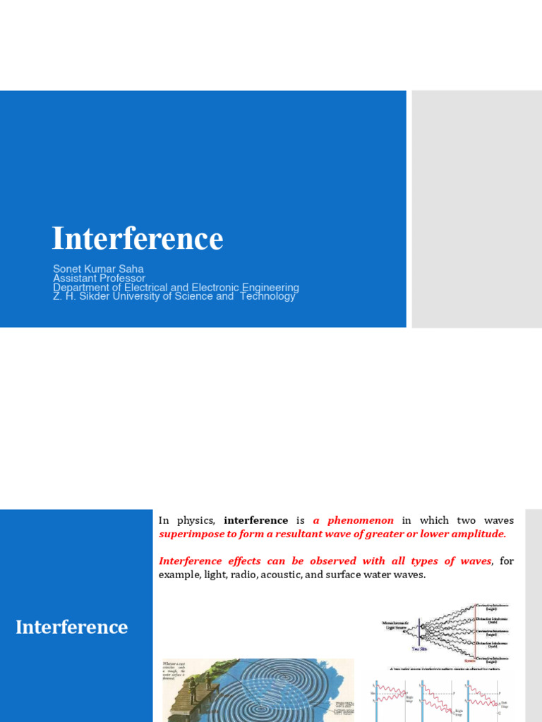 Lecture Sheet On Ienterference | PDF | Waves | Wavelength