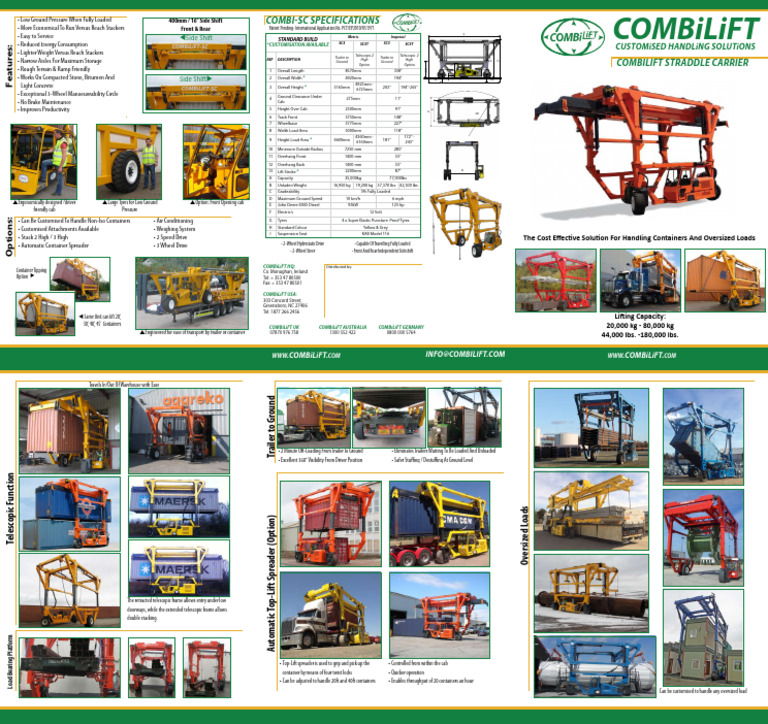 Combi SC Straddle Carrier PDF | PDF | Truck | Trailer (Vehicle)