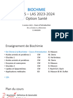 BIOCHIMIE Introduction PASS LAS 2023