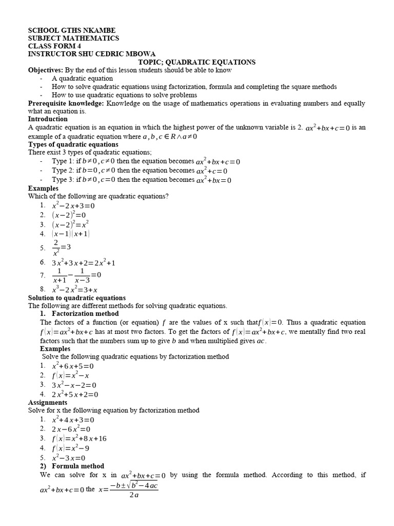 Grade 11 Maths Lessons