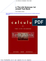 Dwnload Full Calculus For The Life Sciences 1st Edition Greenwell Test Bank PDF