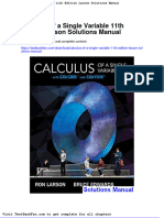 Dwnload Full Calculus of A Single Variable 11th Edition Larson Solutions Manual PDF