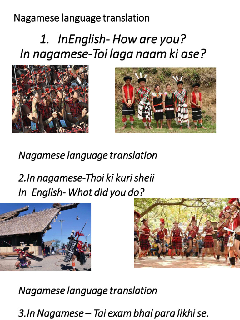 Inenglish-How Are You? in Nagamese-Toi Laga Naam Ki Ase? | PDF