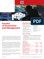 Faculty of Economics and Management: Study Programmes Taught in English Academic Year 2022 - 2023