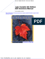 Dwnload Full Calculus Single Variable 6th Edition Hughes Hallett Solutions Manual PDF