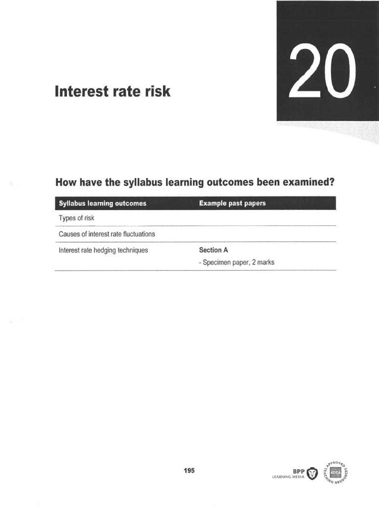 Interest Rate Risk Pdf